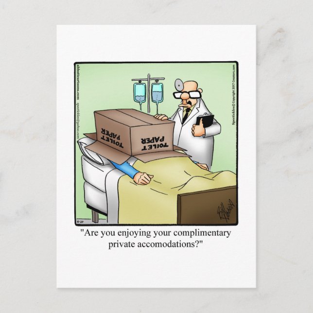 Välmående humor postkort vykort (Framsida)