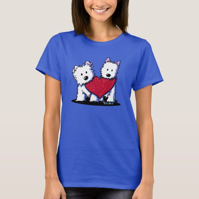 Välmenande Westie Terrier  T-Shirt (Framsida)