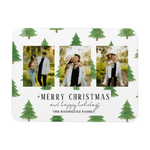 Välmentad jul vattenfärgsträd magnet