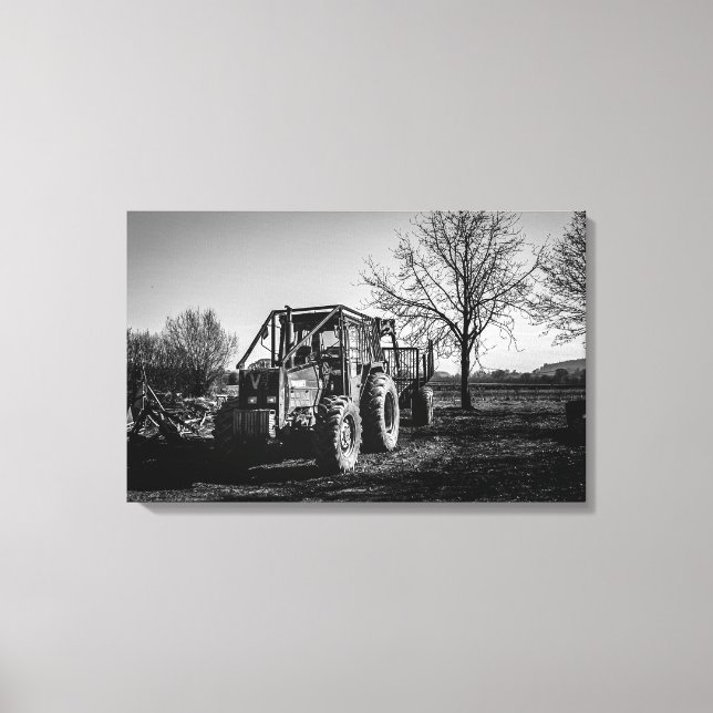 Valmet vid Rest Black & White Canvastryck (Framsida)