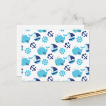 Valmönster, söta valar, blåa valar