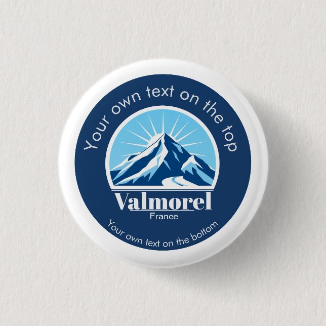 Valmorel Frankrike skidort souvenir  Knapp (Framsida)