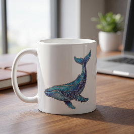 Valmuggen Celestial Whale Lyx Linje Konst Kaffemugg