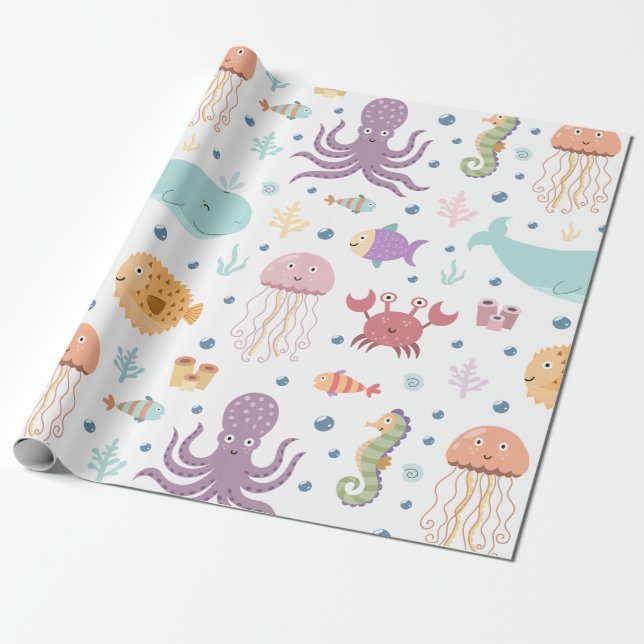 Valmuster under havet presentpapper (Utrullad)