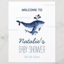 Valnäbb Val under havet Baby Shower Välkommen
