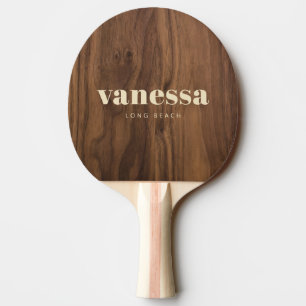Valnöt Minimal Modern Klassisk Namn Pingisracket