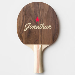 Valnötsträ Gammal Stjärna Signatur Pingisracket