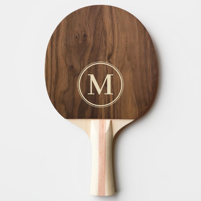 Valnötsträ Monogram Pingisracket (Baksidan)