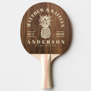 Valnötsträ Tropisk Ananas Bröllopskrona Pingisracket