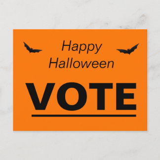 Valomröstning Orange Black Halloween-Fladdermöss Vykort