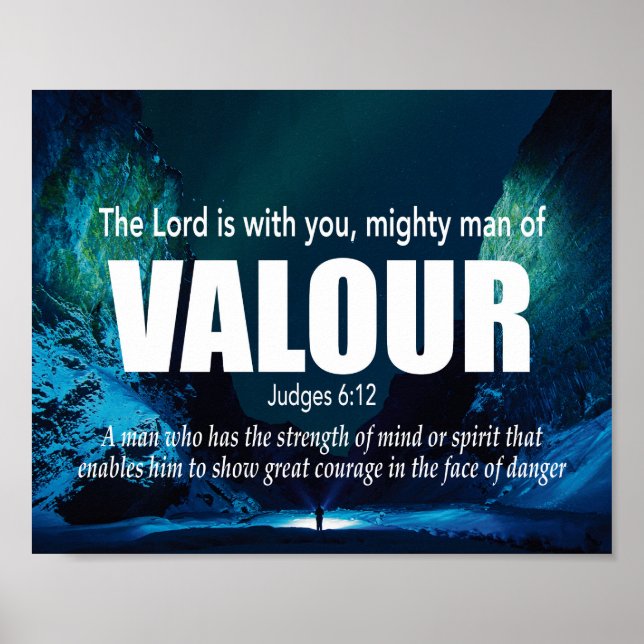 VALOR Mighty Man Judges 6:12 Christian Poster (Framsidan)