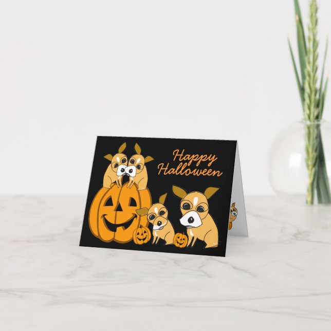 Valp 4 för Halloween kortChihuahua Kort (Framsida)