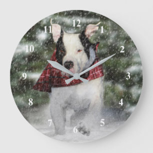 Valp av bulldog-Rädding Dash genom Snö Stor Klocka
