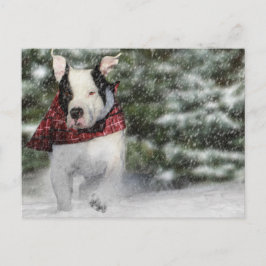 Valp av bulldog-Rädding Dash genom Snö Vykort
