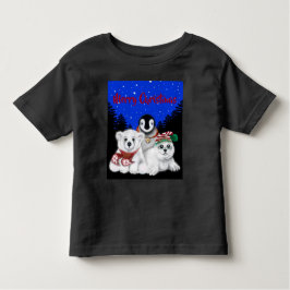 Valp av polar med julpenguin i baby t shirt