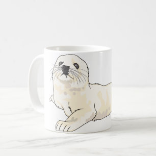 Valp av skördesäl kaffemugg