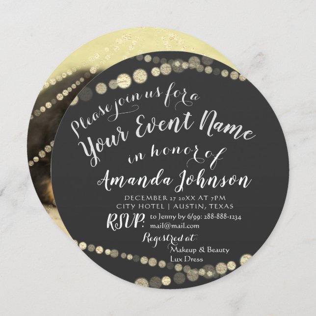 Valp Baby Hund bad Ny Foto Grå Guld Inbjudningar (Fram/baksida)