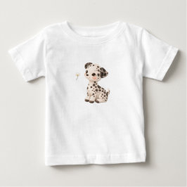 Valp Baby T-Shirt – söta fläckiga och randiga bebi