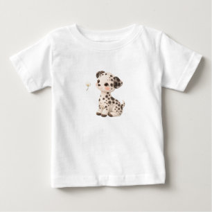 Valp Baby T-Shirt – söta fläckiga och randiga bebi