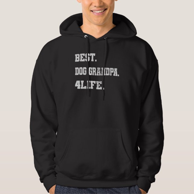 Valp Bästa Hund Farfar 4evigt  Fars Dag Hoodie (Framsida)