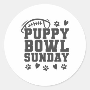 Valp Bowl söndag Super Fotboll Spel Parti Hundar H Runt Klistermärke