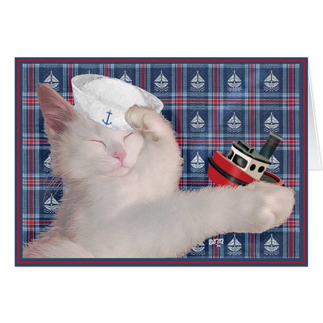 Valp Card Kattunge 7 Hälsningskort (Framsidan Horizontal)