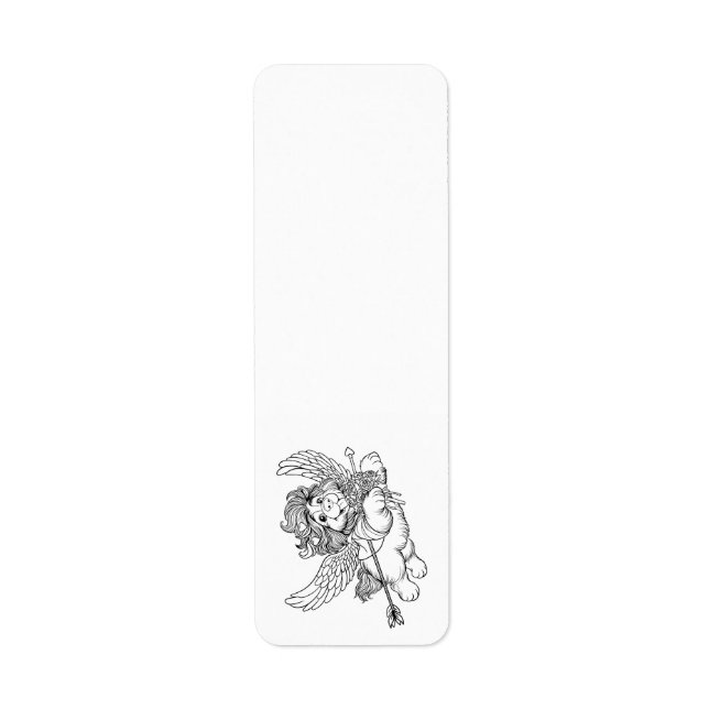 Valp Cupid Ängel  Returadress Etikett (Framsidan)