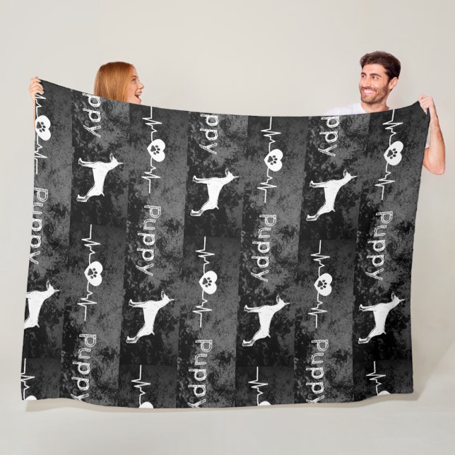 valp Dobbie Hund Heart Beat Fleecefilt (På plats)