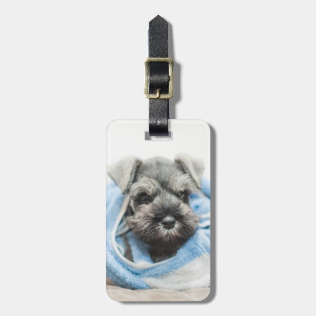 Valp efter bad bagagebricka (Vertikal Framsida)