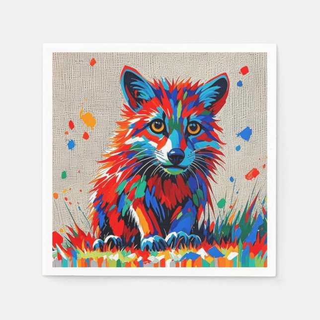 Valp Expressiv abstrakt djur konst design Pappersservett (Framsidan)