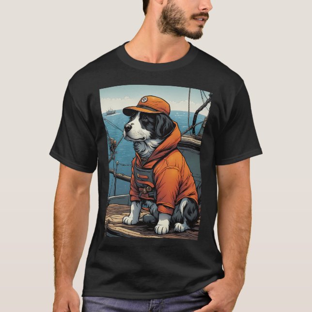 Valp Fiskare T Shirt (Framsida)
