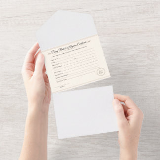 Valp födsel & adoptioncertifikat –