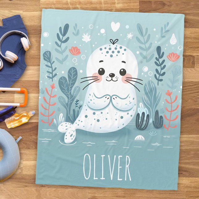 Valp för grumlig säl fleecefilt (Skapare uppladdad)