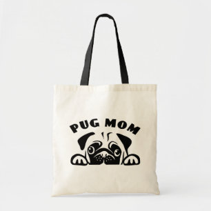 Valp för Lustigt Pug Mamma Cute Puppy Hund Tygkasse