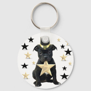 Valp för Stafforfshire tjurterrier Nyckelring