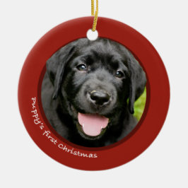 Valp första jul (den Labrador retrieveren) Julgransprydnad Keramik
