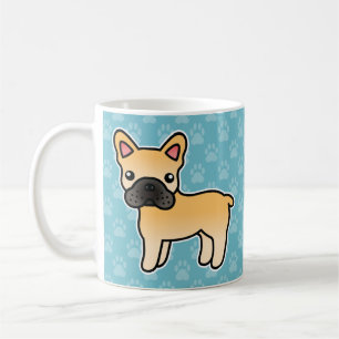 Valp Fransk Bulldog Serieteckning Hund Kaffemugg