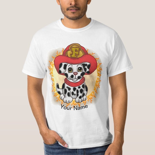 Valp Hund Brandman t-shirt (Framsida)
