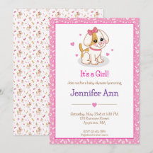 Valp Hund Det är en Tjej Rosa Hårband Baby Shower