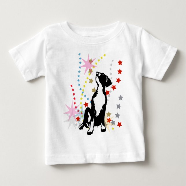 Valp Hund stjärnor T Shirt (Framsida)
