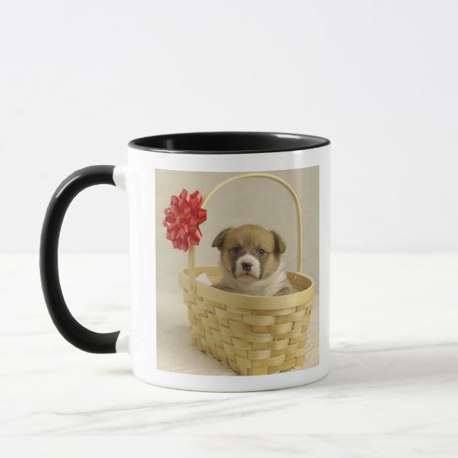 Valp i en basket mugg (Vänster)