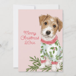 Valp i rosa pyjamas julkort