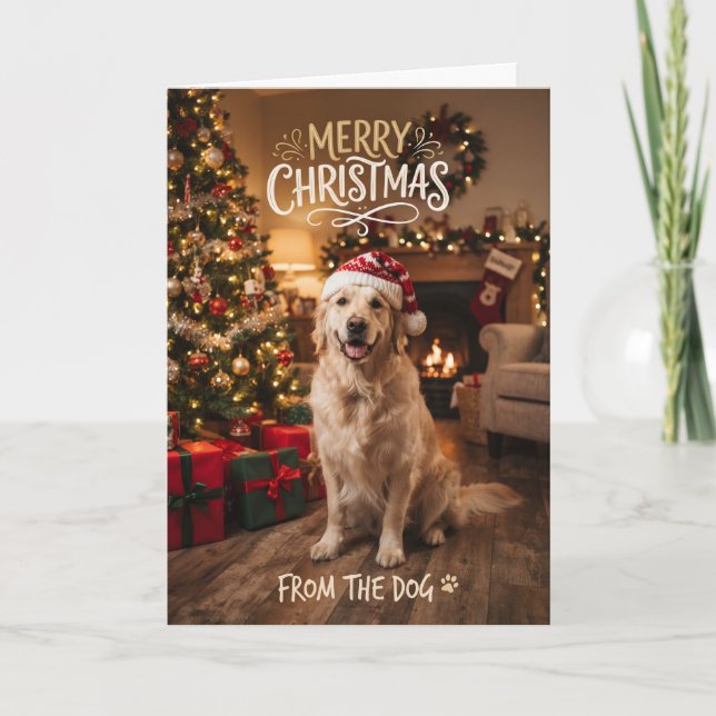 Valp-jul från hunden-kort kort (Framsida)