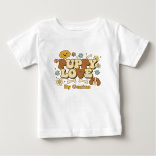 Valp Kärlek T-Shirt, Groovy Retro 70-Tals Hund Äls T Shirt