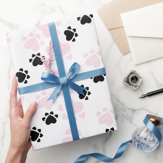 Valp Klövar Mönster Rosa Och Svart Presentpapper (Gifting)