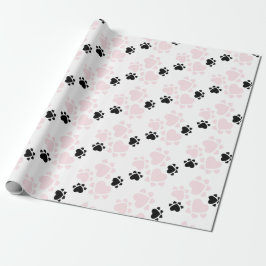 Valp Klövar Mönster Rosa Och Svart Presentpapper
