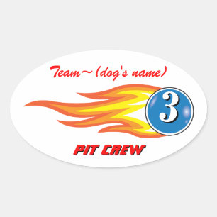 Valp Kopp Classic_Team "Hund's Namn"_Pit Crew-anpa Ovalt Klistermärke
