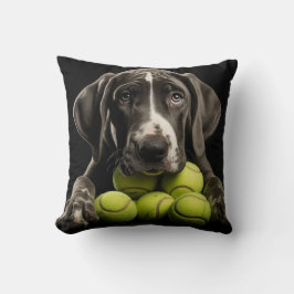 🐕 valp med 🎾 tennis bollar kudde