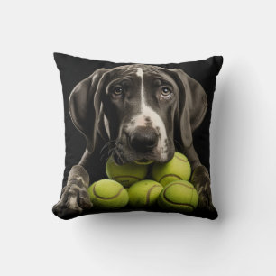 🐕 valp med 🎾 tennis bollar kudde