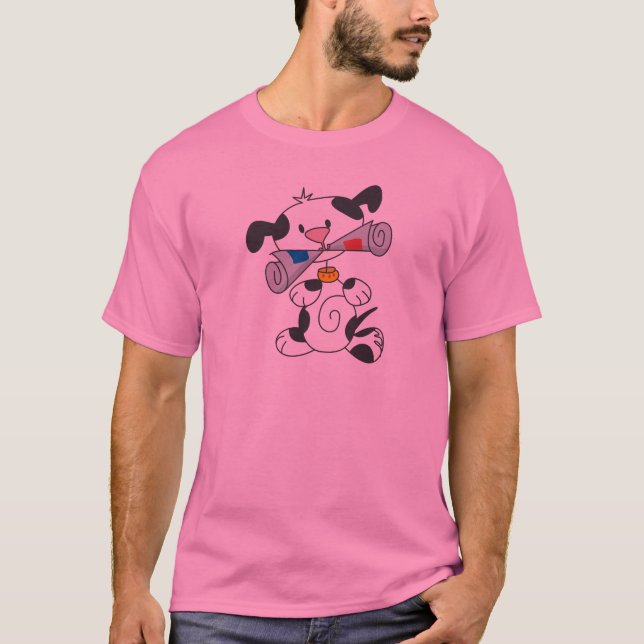 Valp med tidningsT-tröja och gåvor T-shirt (Framsida)